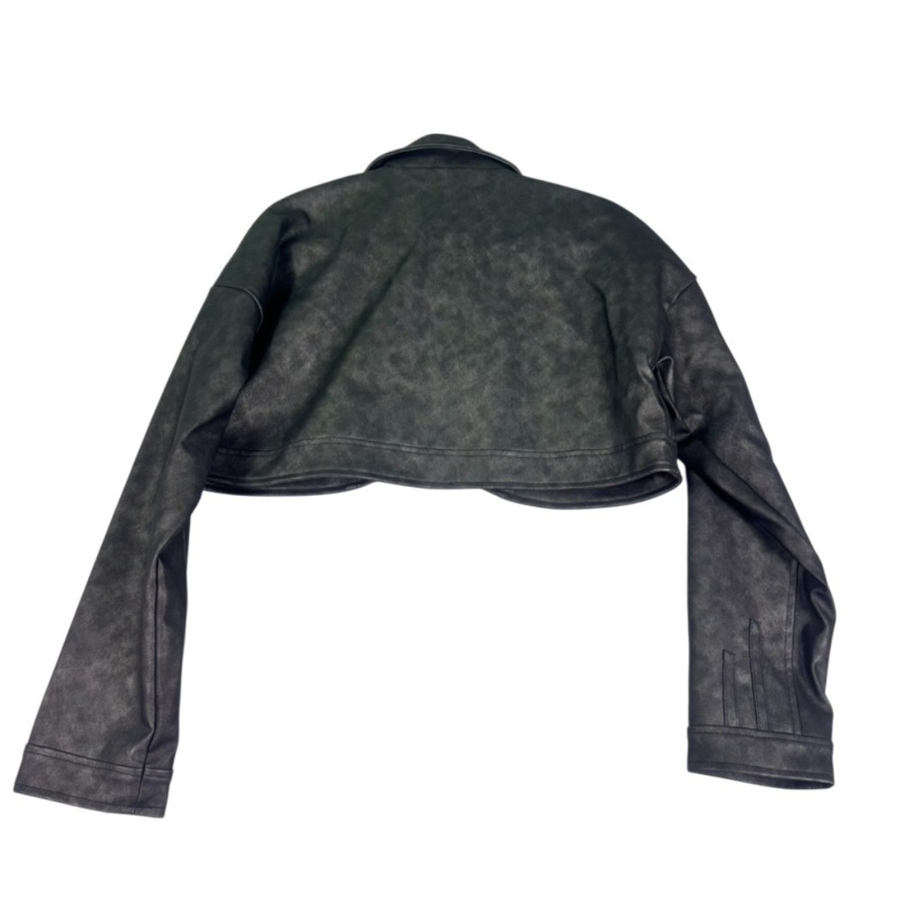 PrettyLittleThing‎ Cropped Faux Leather Jacket Black S – NWT - Picture 7 of 10